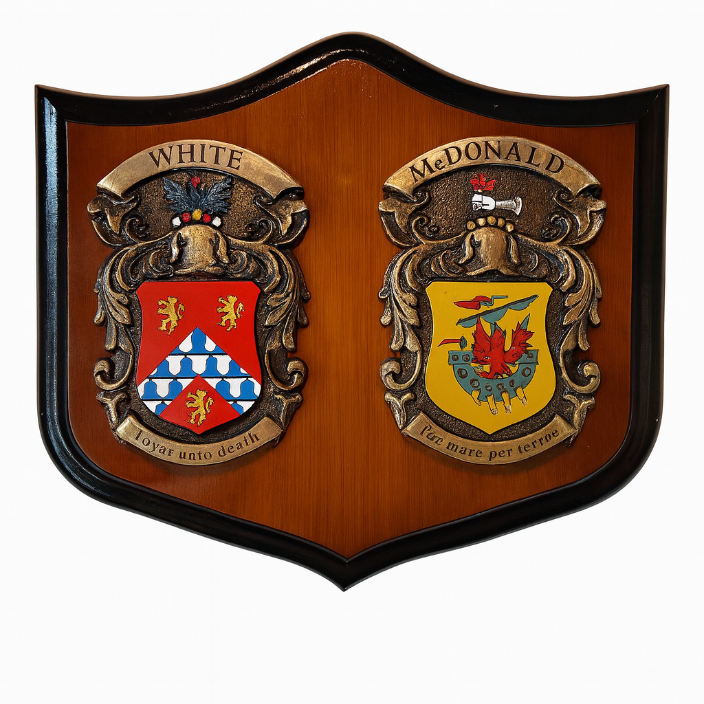 Small Double Coat of Arms Plaque/ Shield