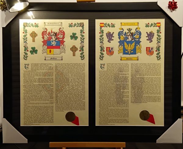 Large Framed Couple's Armorials